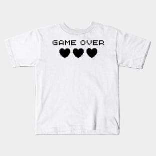 black text game over with heart Kids T-Shirt